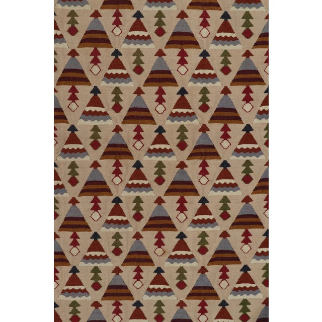 1920s 1920s Antique Tribal Kilim in Red, Blue and Greige Geometric Pattern For Sale - Image 5 of 7