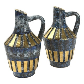 Mid-Century Modern Italian Ceramic Vases by Fratelli Fanciullacci, 1960s, Set of 2 For Sale