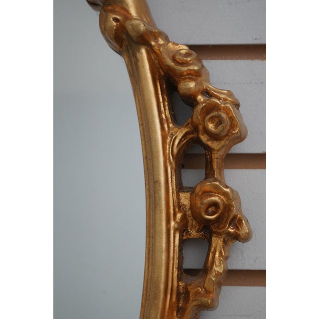 Italian Style Cherub Motif Syroco Frame Gold Gilt Mirror For Sale - Image 4 of 10