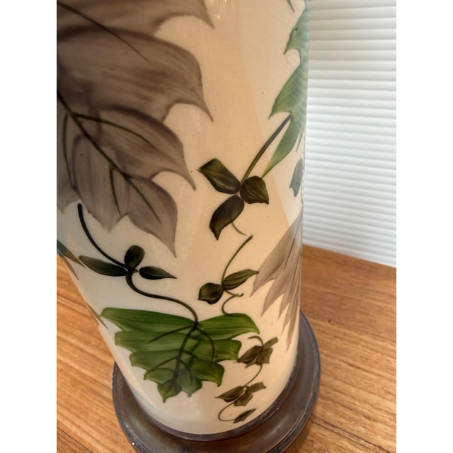 Off-white Orlando Pottery Hand Painted Leaf Table Lamp For Sale - Image 8 of 12