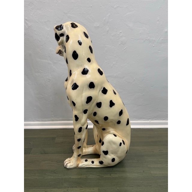 Large Mid-Century Dalmatian Dog Sculpture Hand-Painted Ceramic Figure For Sale - Image 4 of 12
