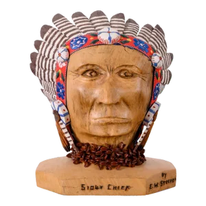 e.w. Stoefen Sioux Chief Folk Art Carving