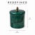 A striking cylinder box wrapped in deep emerald lacquered goatskin, finished with a fitted brass lid crowned by a...