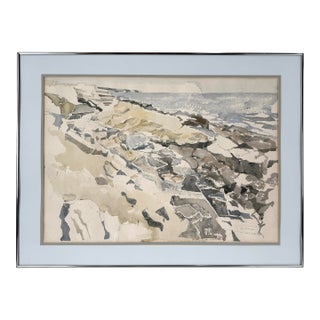 "Welsh Coast at Ogmore" by the Sea Original Watercolor by John Addyman For Sale