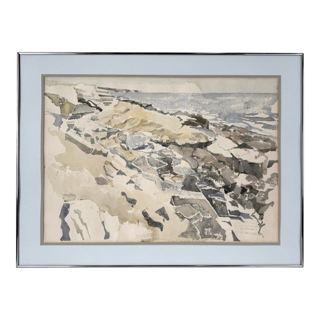 "Welsh Coast at Ogmore" by the Sea Original Watercolor by John Addyman For Sale