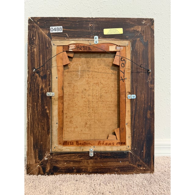 Beatrice Adams (British, 1876-1958) Antique Oil Painting, Portrait of a Lady For Sale - Image 9 of 9