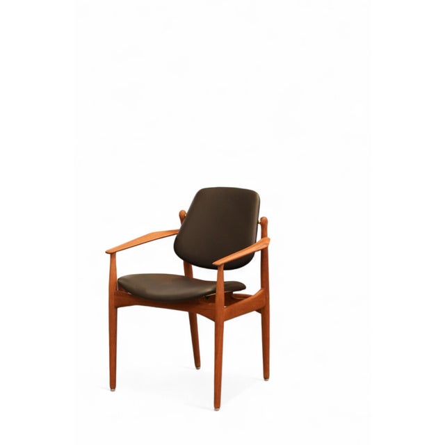 Armchair in Teak and Leather by Arne Vodder for France & Son, 1950s For Sale - Image 4 of 18