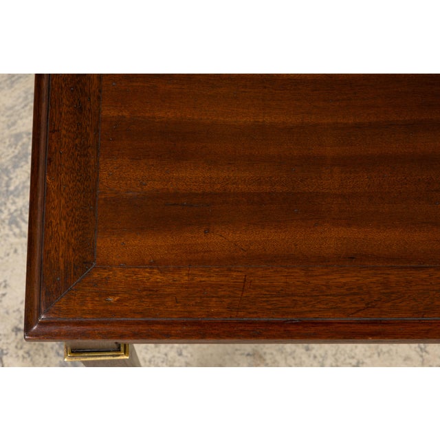 Early 20th Century French Louis XVI Style Mahogany Coffee Table With Brass Sabots, Mid-20th Century For Sale - Image 5 of 16