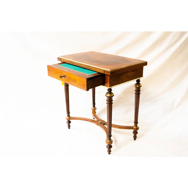 Antique French Marquetry Table With Coiffeuse, Writing Desk and Game Table For Sale - Image 13 of 13