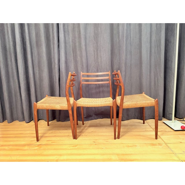 1960s Model 78 Chairs by Neils O. Møller for JL Møllers Møbelfabrik, Denmark, 1960s, Set of 3 For Sale - Image 5 of 18