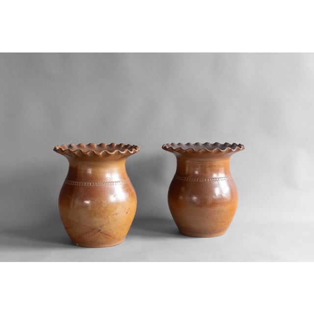 Large Vintage Salt Glazed Pots, 1930s, Set of 2, in Very Good conditions. Designed 1920 to 1949
