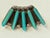 Tribal Zuni Turquoise Needlepoint Sterling Silver Pierced Fan Earrings Native American For Sale - Image 3 of 7