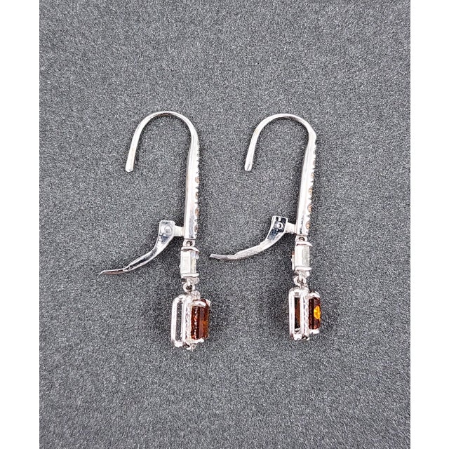 Early 21st Century 2.02 Ct Natural Fancy Orange & Diamond Dangle Earrings - 2 Pieces For Sale - Image 5 of 7