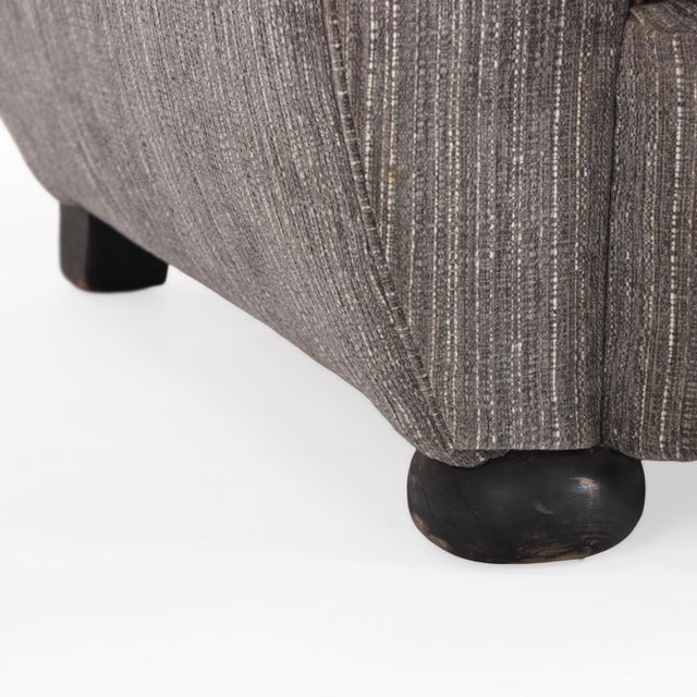 Wood A Large Pair of Art Deco Upholstered Club Chairs, in the Manner of Jean Royere, C. 1935. For Sale - Image 7 of 9