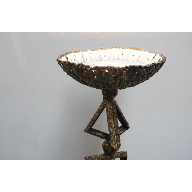 Paul Evans Dutch Brutalist Hand-Crafted Floor Lamp in Brass and Metal, 1980 For Sale - Image 4 of 12