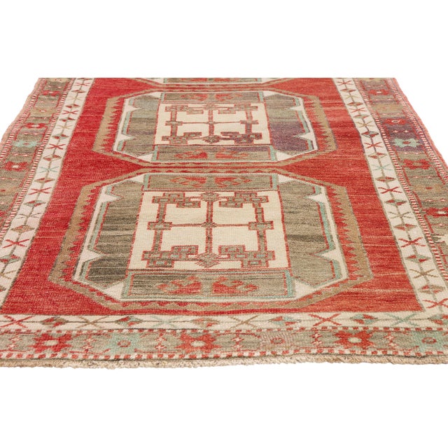 Mid-Century Modern Vintage Turkish Oushak Rug, 03'04 X 06'11 For Sale - Image 3 of 10