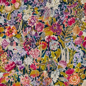 Harlequin Sanguine Wallpaper in Pomegranate/Clemantine/Peony/Blueberry - a Sample