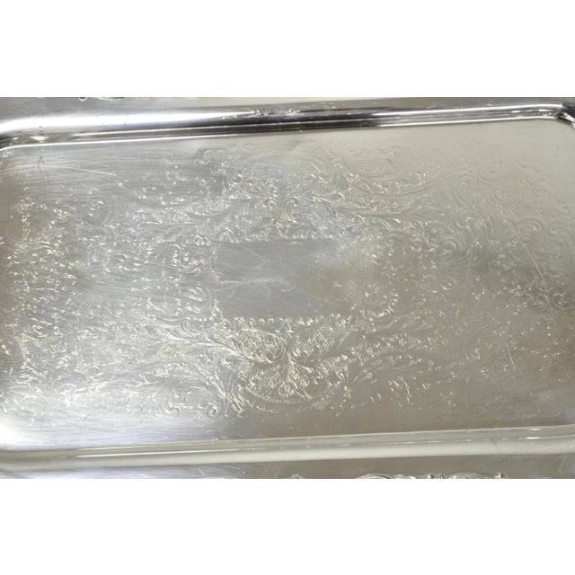 Vintage Fb Rogers 1338 Victorian Silver Plated Narrow Serving Platter Bar Tray For Sale - Image 10 of 18