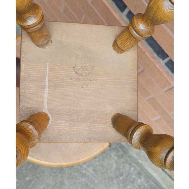 Wood Authentic Furniture Products Maple Floor Lamp Table For Sale - Image 7 of 8