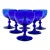 Vintage Mid-Century Cobalt Blue Cordial Champagne Cocktail Coupe Glasses- Set of 6 For Sale
