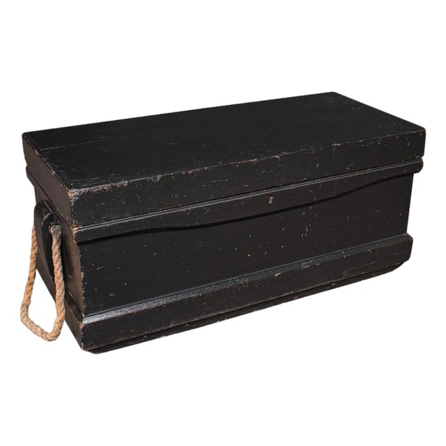 Antique Shipwright’s Tool Chest, English, Ebonised, Workman’s Trunk, Victorian For Sale