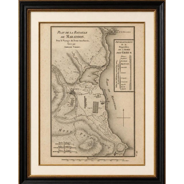 Title: Antique Plan of the Battle of Marathon by Ambroise Tardieu, 1825 : Original antique battle plan titled Plan de la...