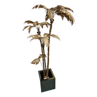 Palm Trees Three Trunks Model with Leaves from Maison Charles, 1960s, Set of 2 For Sale