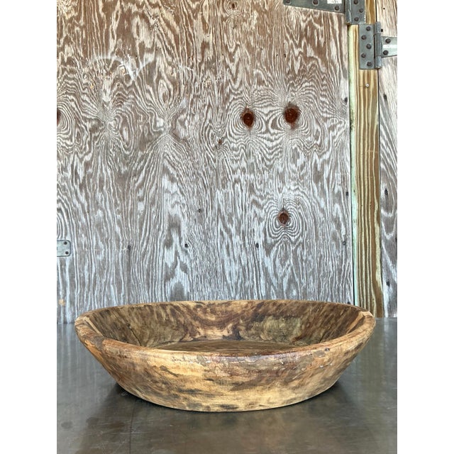 Vintage Boho Teak Dough Bowl For Sale - Image 9 of 12