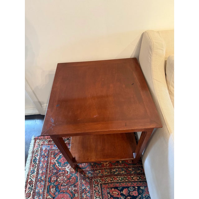 Brown 1950s Mid-Century Chinoiserie Mahogany Side Table For Sale - Image 8 of 10