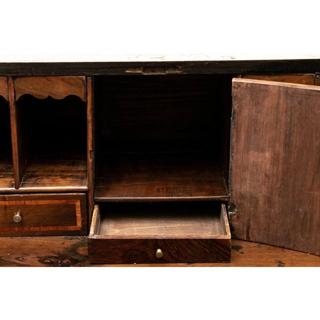 Brown 19th Century Antique Walnut Secretary With Satinwood Inlaid Cross Banding For Sale - Image 8 of 13