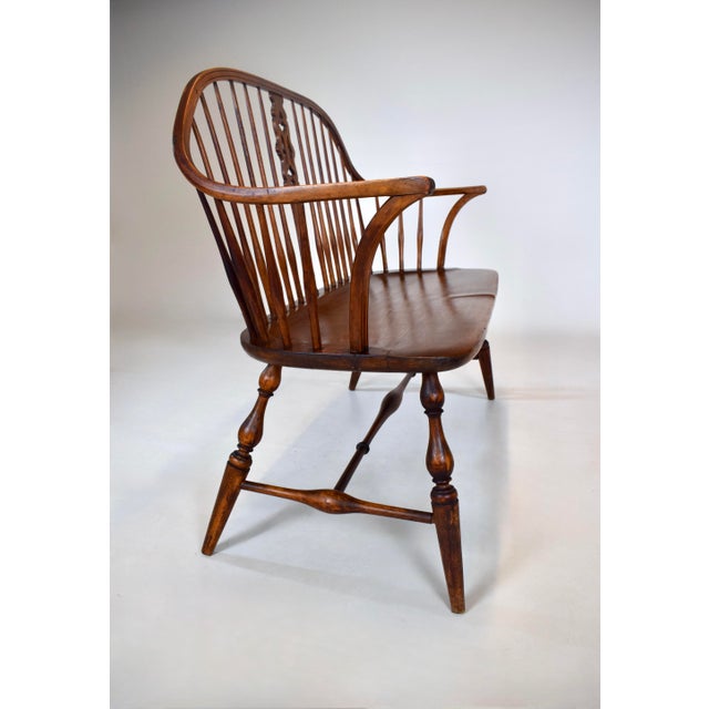 Early 20th C. Windsor Bench Settee For Sale - Image 13 of 14