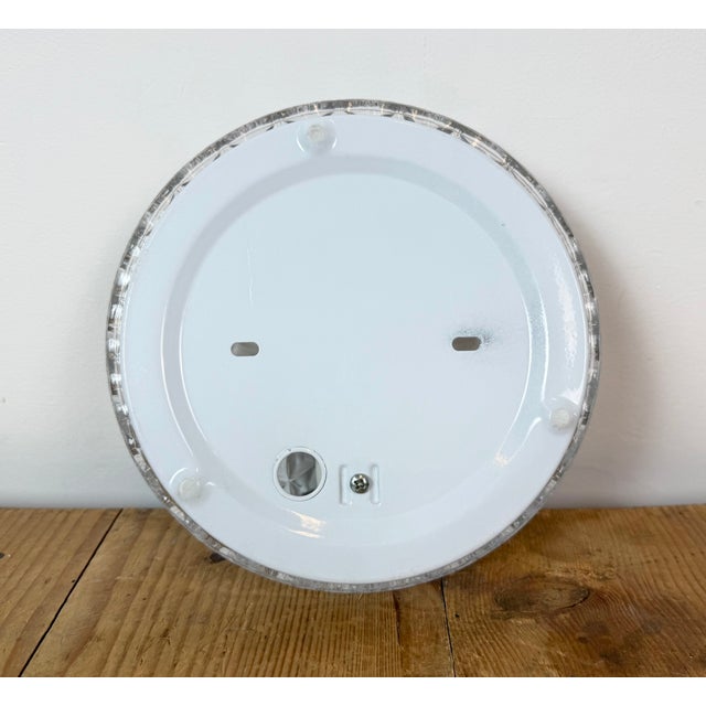 White Vintage Glass Wall Light, 1970s For Sale - Image 8 of 17