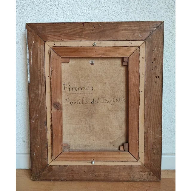 Enrico Bianchini, Firenze Cortile del Bargello, Oil on Canvas, Framed For Sale - Image 10 of 11