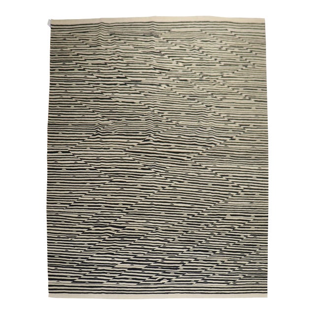 Late 20th Century Zebra Like Motif Modern Persian Kilim - 8'4" x 11'4" For Sale
