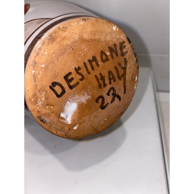 Ceramic 1950s Giovanni DeSimone Dual Sided Hand Painted Vase With Handles For Sale - Image 7 of 8