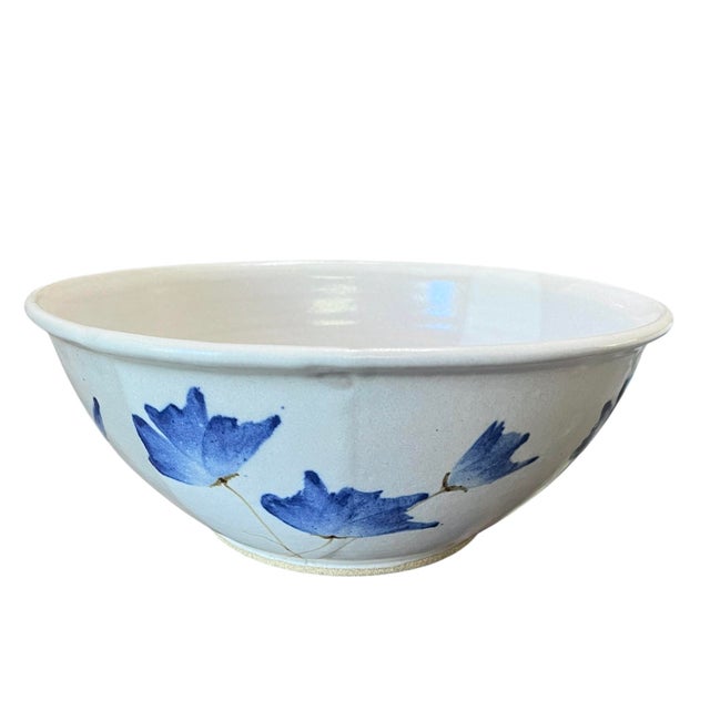 Shabby Chic Vintage Studio Pottery Bowls and Platter. Set of 5. Signed For Sale - Image 3 of 13