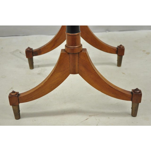 Vintage Weiman Heiroom French Empire Regency Style Black Leather Top Side Table For Sale - Image 12 of 17