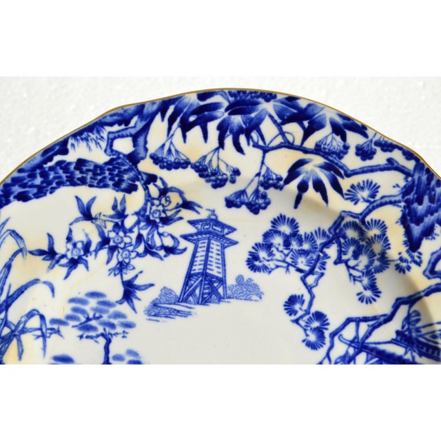 Royal Crown Derby Porcelain Late 19th Century Royal Crown Derby Blue Mikado Bone China 22k Gold Accent Bread & Butter Plate England For Sale - Image 4 of 13