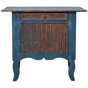 Small Antique Swedish Blue Folk Art Sideboard