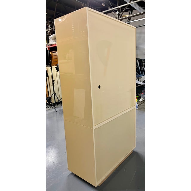 Goldenrod Giorgio Collection Burled Satinwood & Leather Wardrobe For Sale - Image 8 of 9