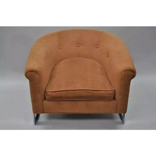 Mid 20th Century Mid Century Modern Chrome Barrel Back Club Lounge Chairs Attributed to Milo Baughman - a Pair For Sale In Philadelphia - Image 6 of 10