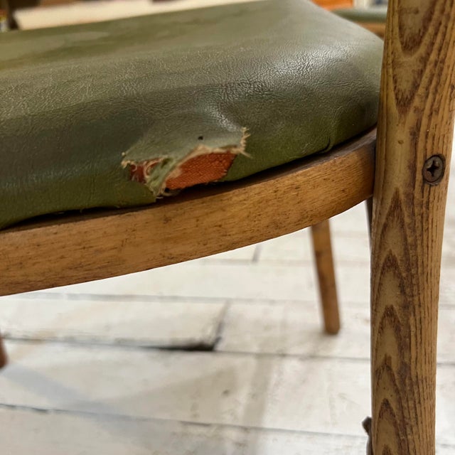 Heywood Wakefield Bamboo Game Table and Chair Set With Reversible Top