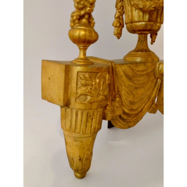 Bronze Antique French Gilt Bronze Andirons, a Pair For Sale - Image 8 of 13