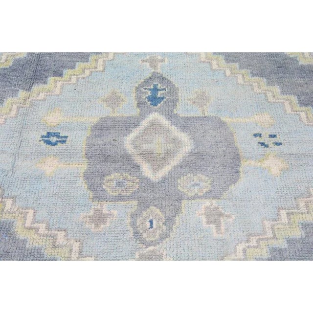 Turkish Turkish Hand Knotted Wool Oushak Rug,7'7"X10'3" For Sale - Image 3 of 6
