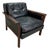 1960s Mid Century Bröderna Andersson Swedish Rosewood and Black Leather Lounge Chair For Sale
