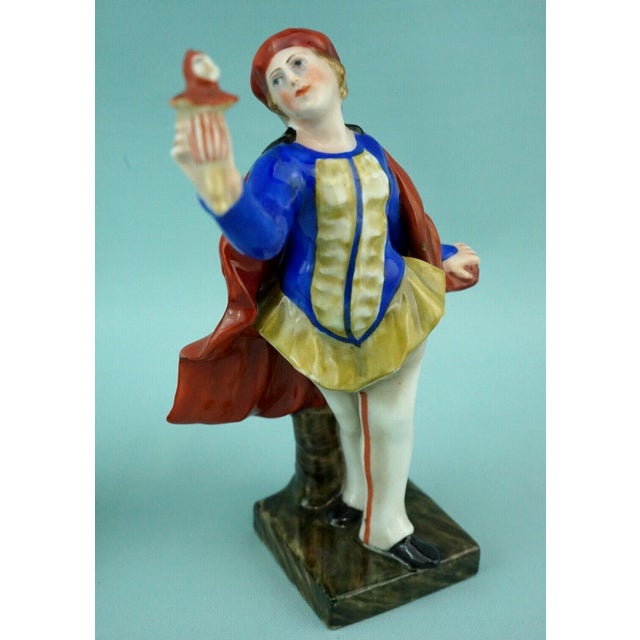 19th Century Rococo Porcelain Masks of Comedy Puppets by Ginori Doccia, Italy, Set of 2 For Sale - Image 15 of 18