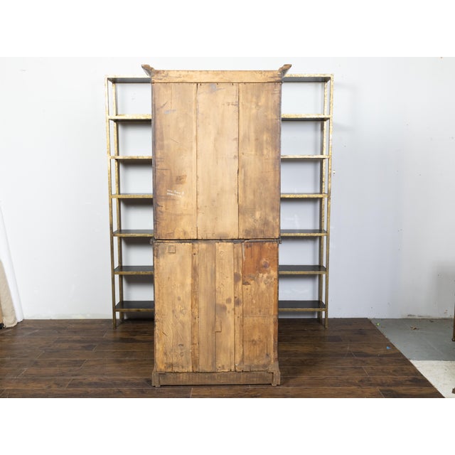 English 19th Century Black and Gold Secretary Bookcase with Chinoiserie Décor For Sale - Image 4 of 12