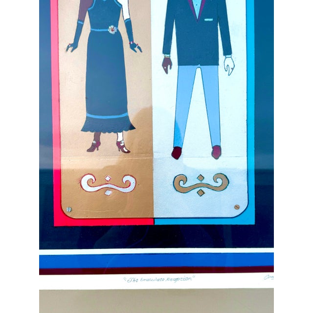 Blue Signed David Oravez “The Emaculate Reception” Mixed Media Spray Paint Print – Boise Idaho Artist, Framed Contemporary Art For Sale - Image 8 of 12