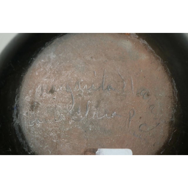 Vintage Margarita Tafoya Native American Santa Clara Pueblo Black Pottery Bowl For Sale - Image 10 of 11