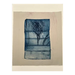 Blue Tree Original Print by Lisa Lightman
